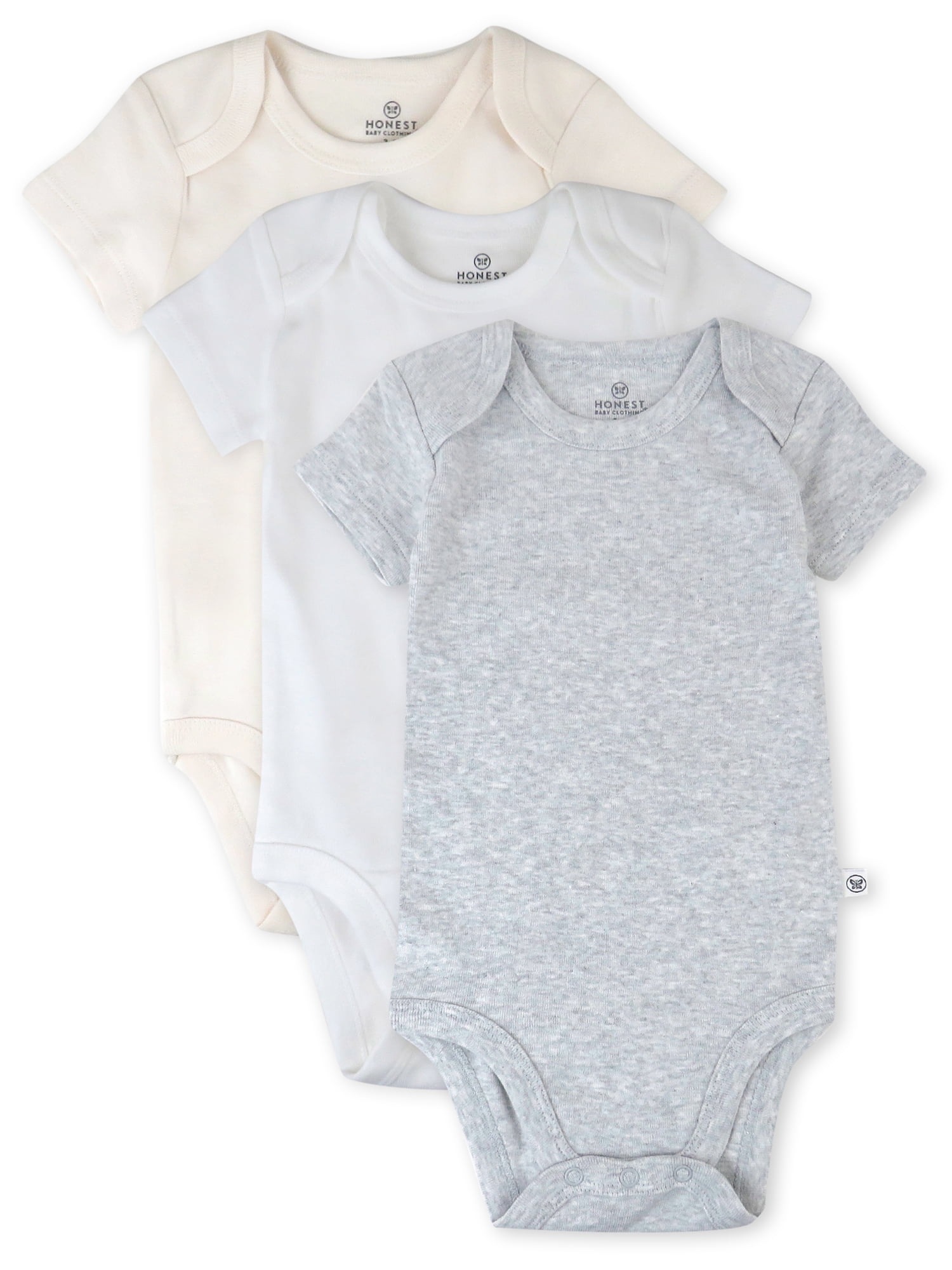 Organic Cotton Short Sleeve Bodysuits 3-Pack