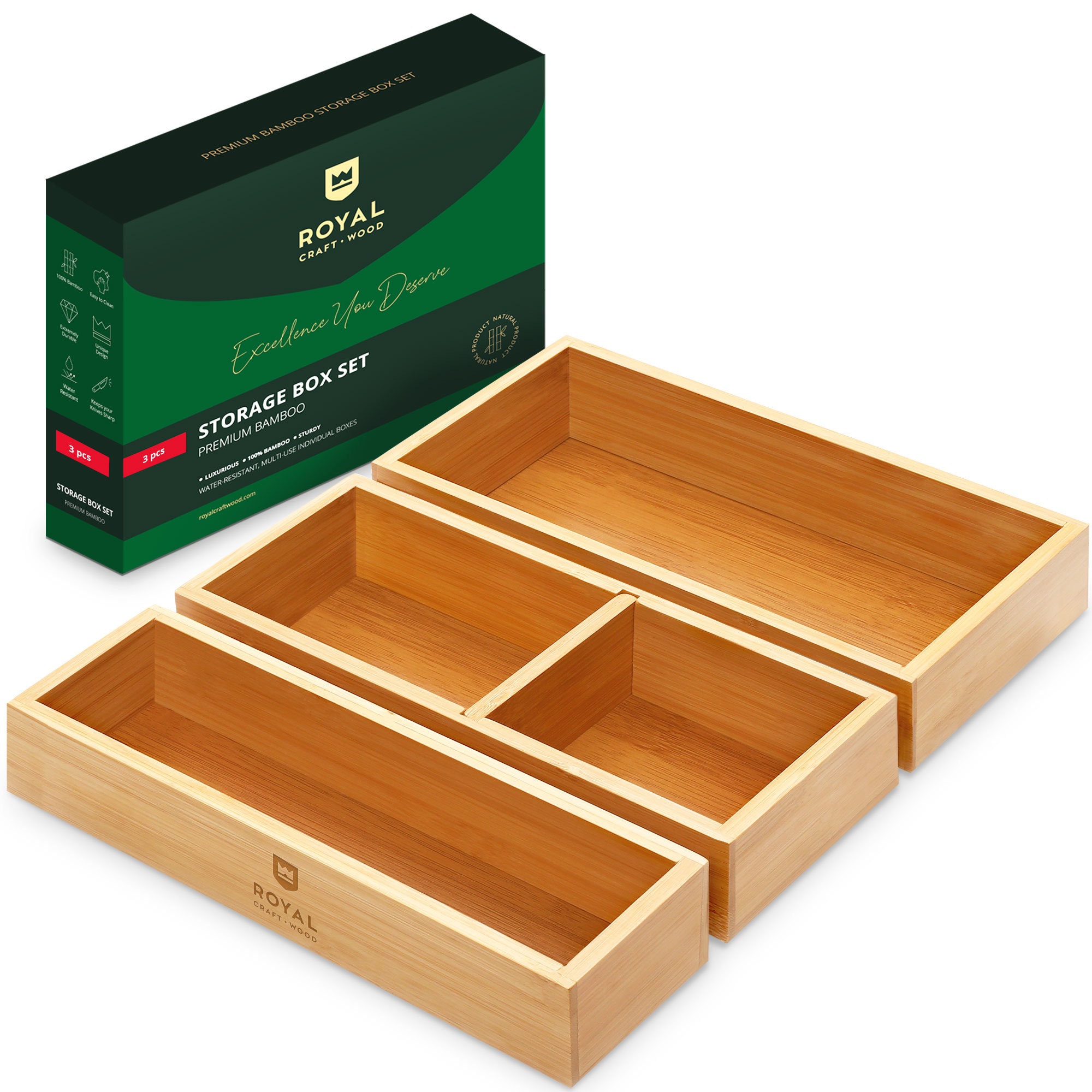 Bamboo Storage Box Set